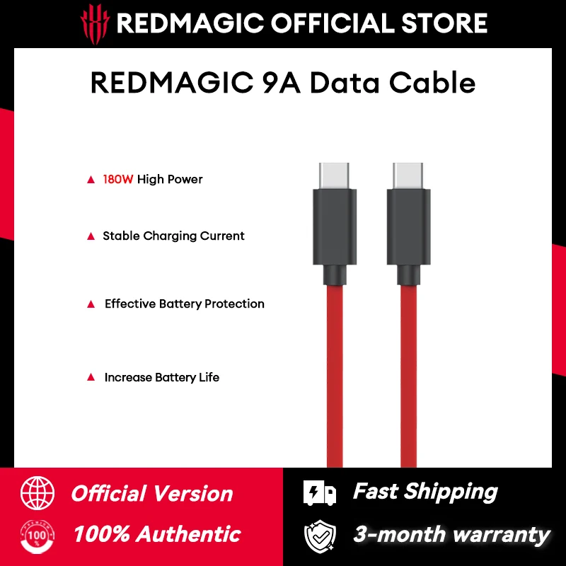 Фото Кабель для передачи данных Redmagic 9A, красный PA1008 №1