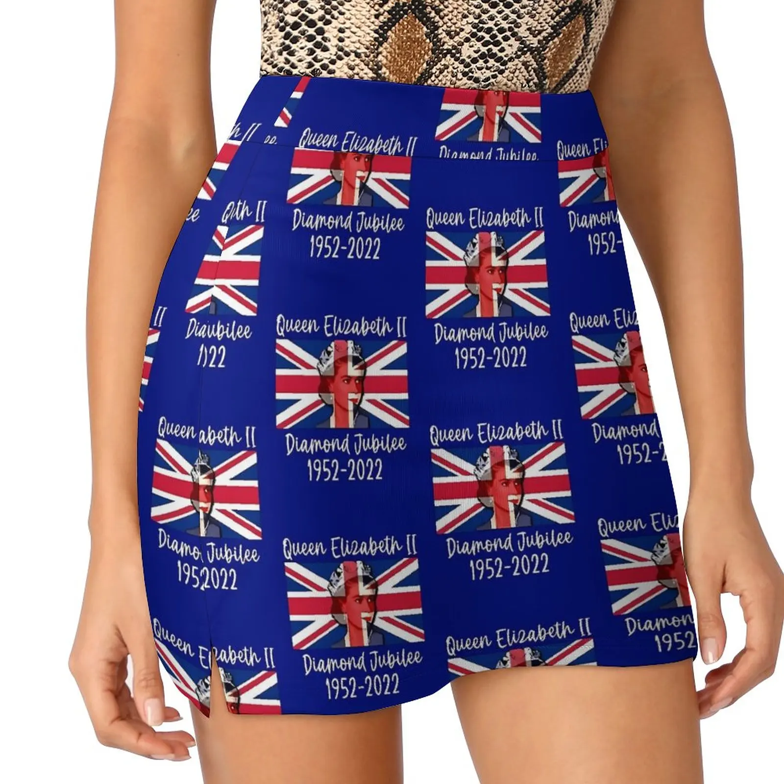 

British Flag Skirt Queen Elizabeth I Aesthetic Casual Skirts Women Trendy Mini Skirt Custom Skort Clothes Birthday Present