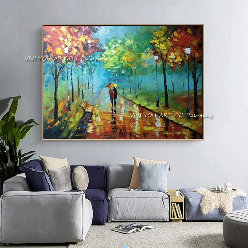 100% большая толстая текстурированная палитра ручной росписи нож уличная масляная