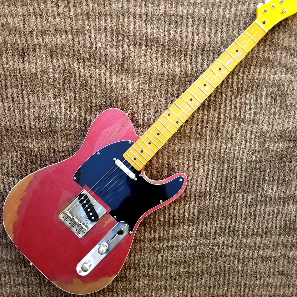 

2023 Relic metal red electric guitar, maple fingerboard, chrome hardware