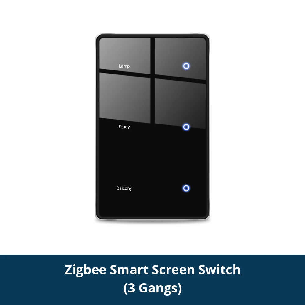 1234 Gang US Smart Zigbee Умный выключатель черный