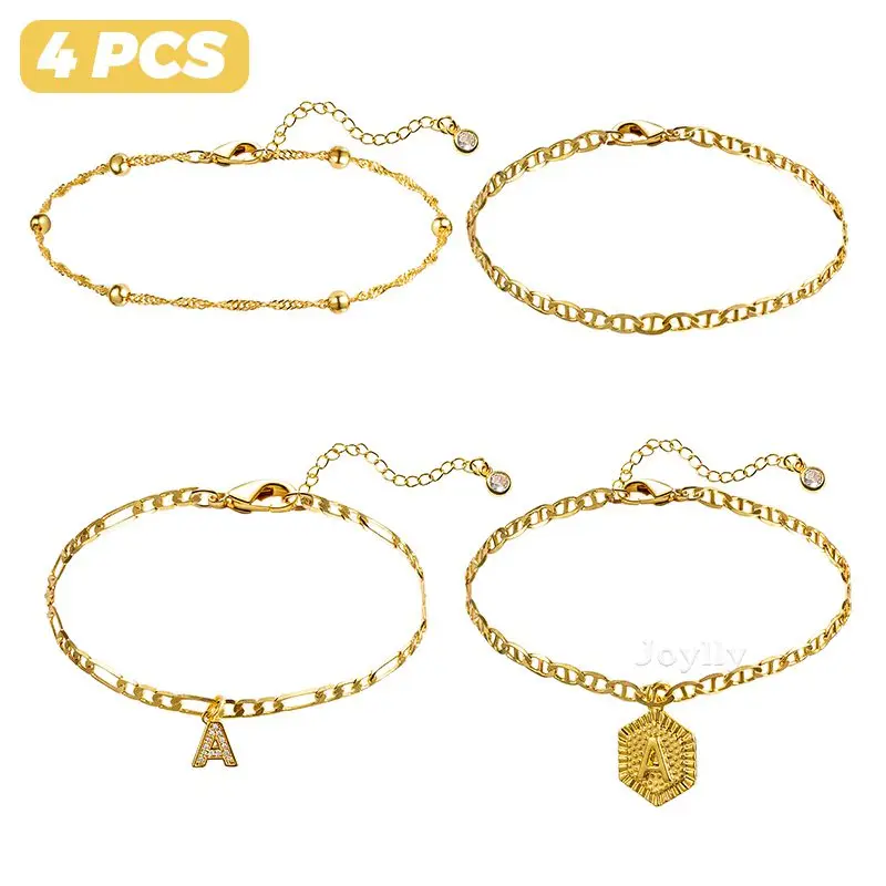 

4 шт. стильный браслет на лодыжку универсальный A-образный вырез босоножки для лодыжки вязанные босоножки ювелирные изделия для ежедневного...