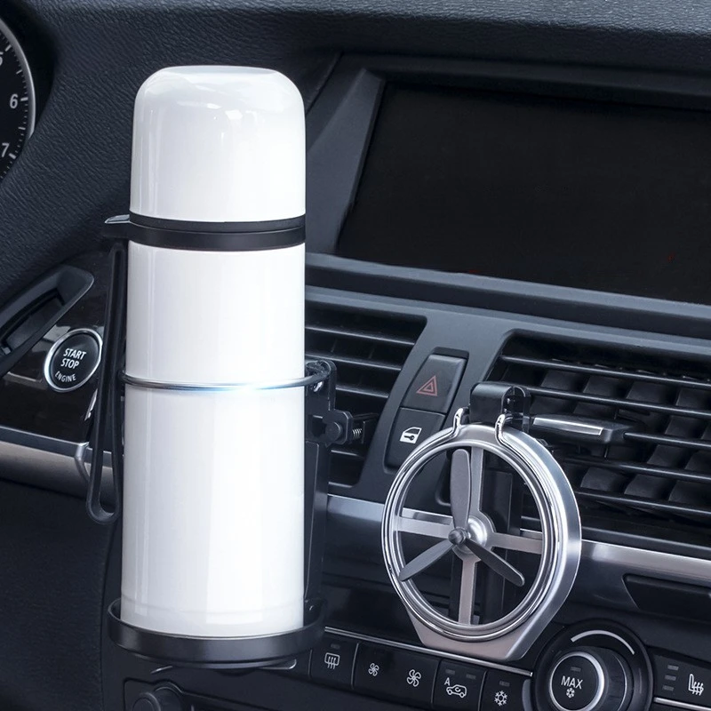 

Foldable Car Air Outlet Cup Holder Portable Drink Water Bottle Storage Stand Air Vent Rotating Fan Beverage Holder Car Accessory