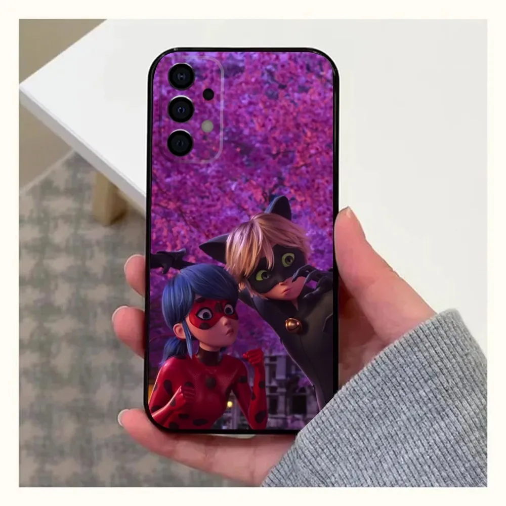 Cat Noir Couple Phone Case For Samsung Galaxy A13 A21s A22 A31 A32 A52 A53 A71 A80 A91 L-Ladybug Soft Black Cover