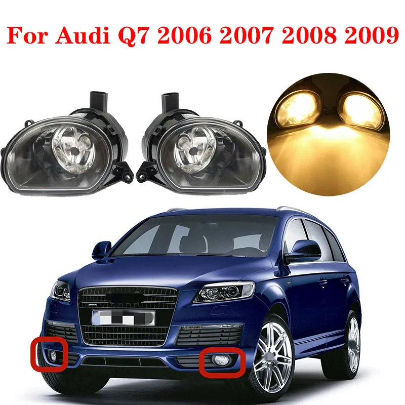 

Car Front Bumper Fog Light For Audi Q7 2006 2007 2008 2009 8P0941699A 8P0941700A With Halogen Bulbs