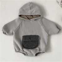 2022 spring new korean version of boys and girls fashion luxury jumpsuits baby children cute hooded rompers newborn baby clothes
