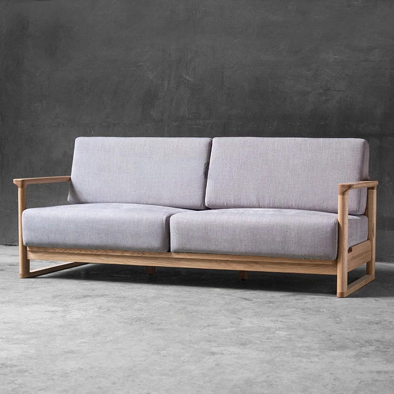 

Диван из белого дуба, Одноместный Диван из цельной древесины, тканевая мебель для гостиной, простой современный