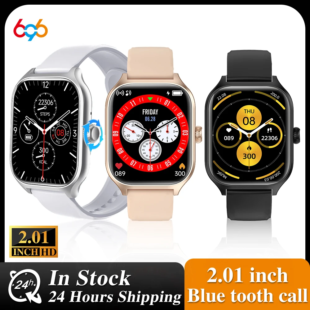 

2.01" Blue Tooth Call Sport Fitness Men New F4 Smart Watch Sleep Heart Rate Monitor Watches Music Weather Women 2023 Smartwatch