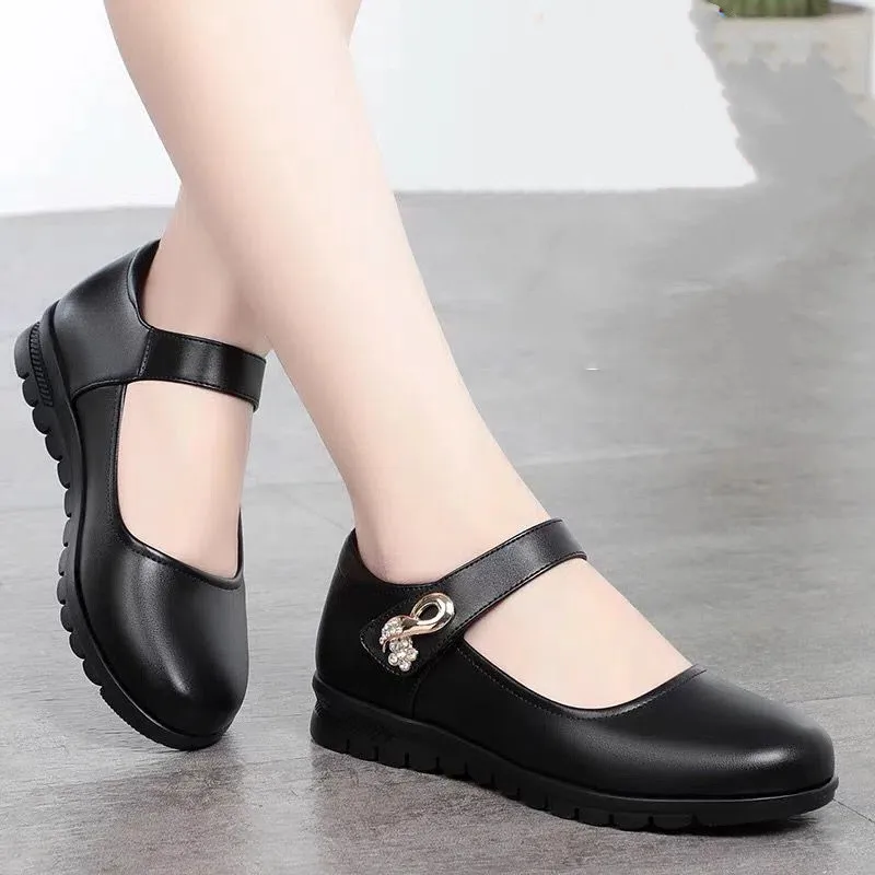 

Cresfimix Zapatos De Mujer; Милые женские черные офисные туфли из лакированной кожи на нескользящей подошве; Женские повседневные бежевые весенние туф...