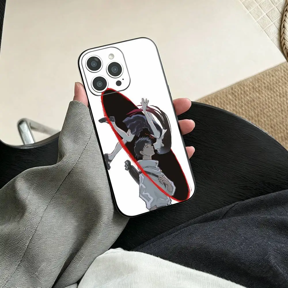 Фото Чехол для телефона Jujutsu Kaisen с Ютой и Рикой против Уро и Рю для iPhone 17, 16, 15, 14, 13, 12, 11 Plus, Pro Max и других моделей, мягкий черный чехол №5