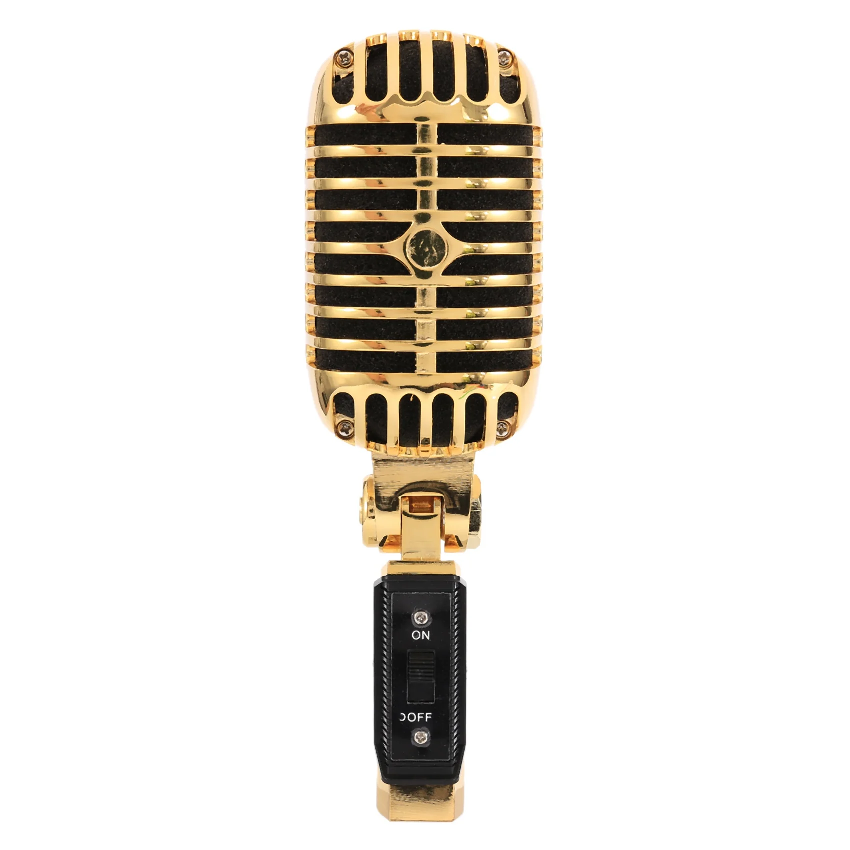 

Профессиональный проводной Винтажный Классический микрофон, динамический микрофон для вокала, микрофон для выступления в прямом эфире, караоке (золотистый)
