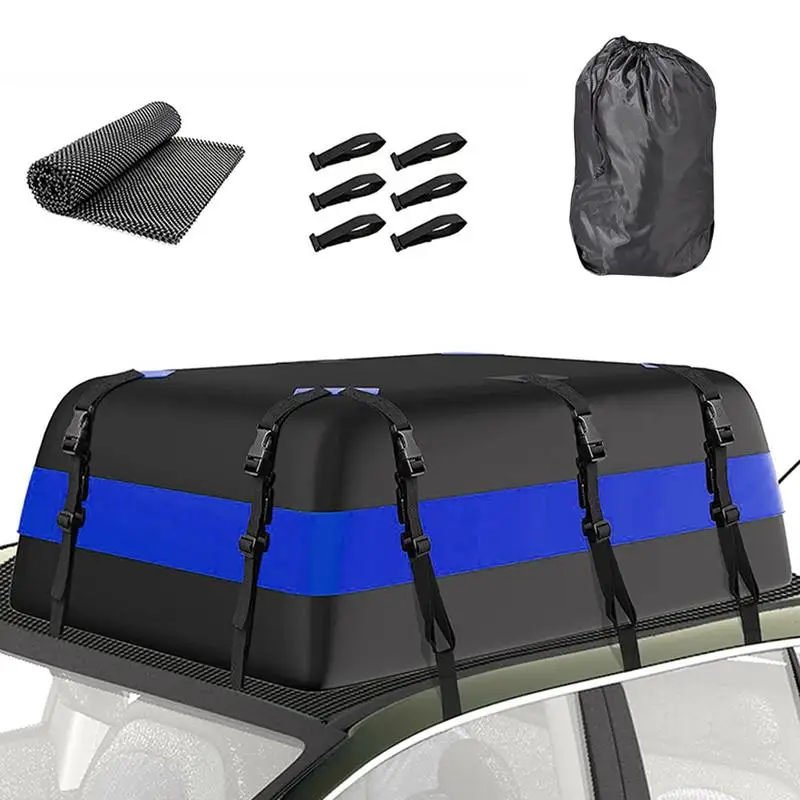 

Car Top Carrier Roof Bag 15 Cubic Feet Soft-Shell Luggage Carrier For Car Waterproof Rooftop Cargo Carrier For All Vehicle Truck