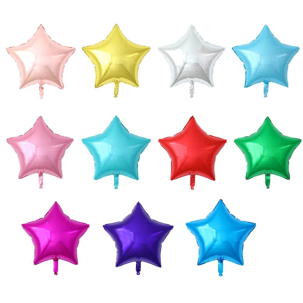 

10 шт./лот 18-дюймовый надувной Гелиевый шар со звездами, украшение для свадьбы, дня рождения, рождественской вечеринки, воздушный шар, детские...