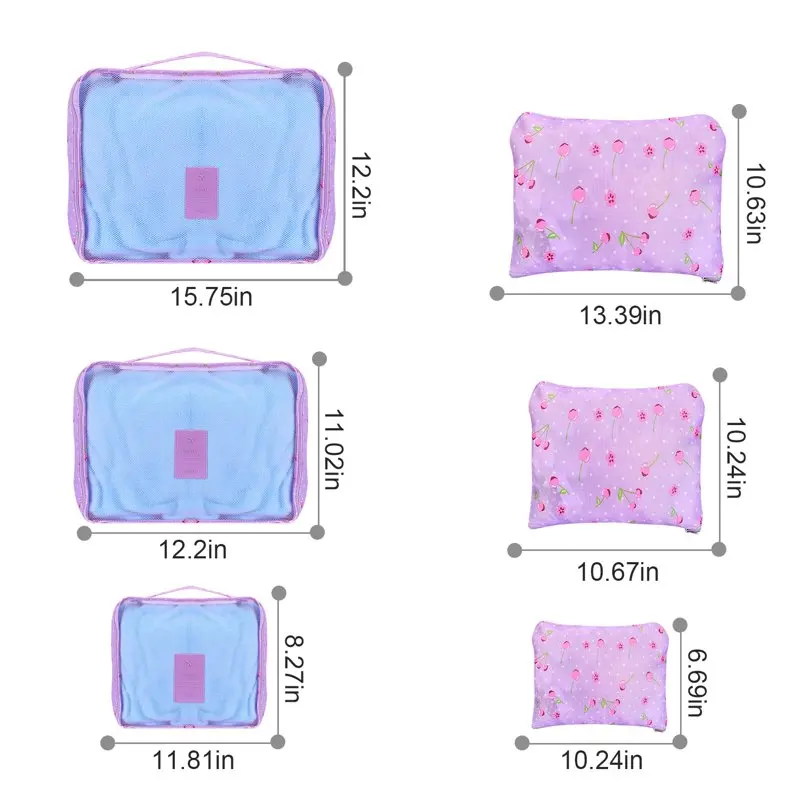 6Pcs Packing Cubes for Travel Luggage Organiser Bag,  Compression Pouches Packing Organizers Storage Bags for Travel Accessories