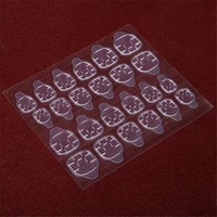 2020 high quality 1 sheet double side glue sticker transparent flexible 24pcs fake nail tips adhesive nail glue