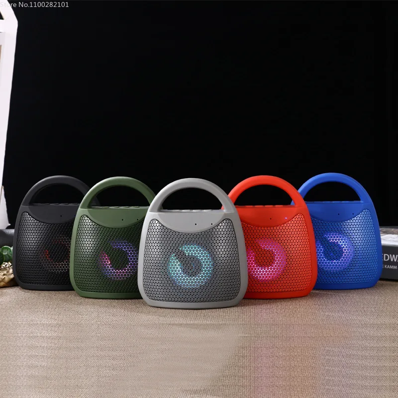 

Mini Bluetooth Speaker with Lights Portable Outdoor Subwoofer Glowing Bluetooth Speaker 32GB Plastic Shell Battery Loudspeaker A
