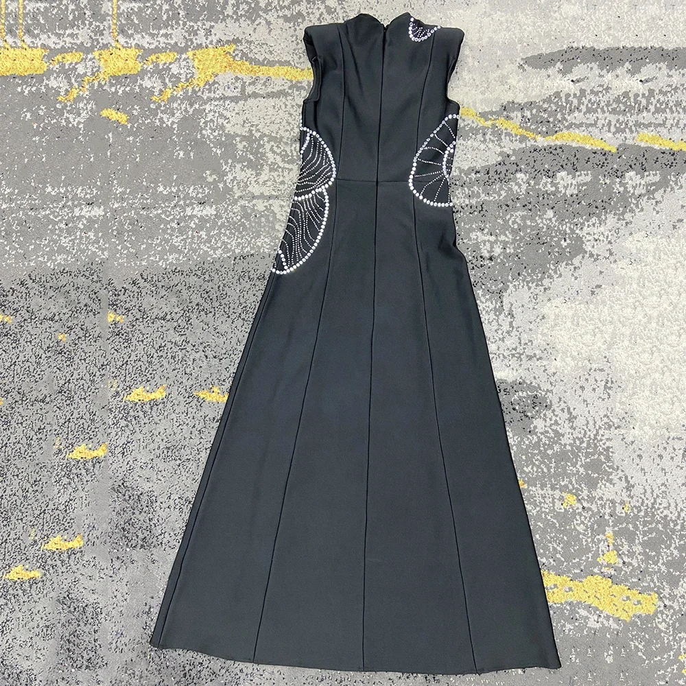 2024 новое летнее женское длинное бандажное платье трапециевидной формы без