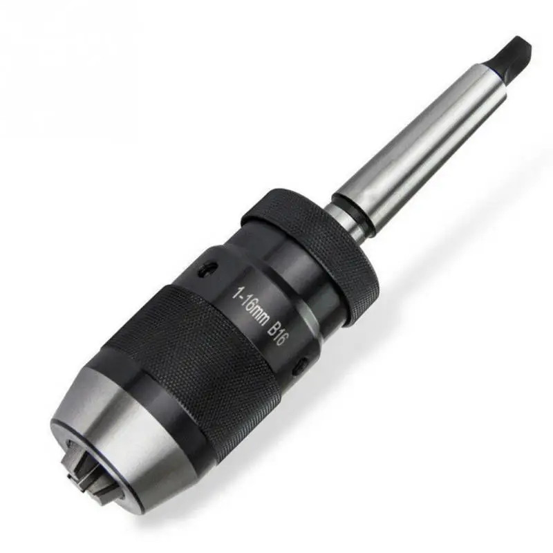 

1-16mm MK2 Accessories Lathe Tool MT2-B16 Arbor Live Center Drill Chuck Durable Taper Steel Self Tighten Keyless Portable Home
