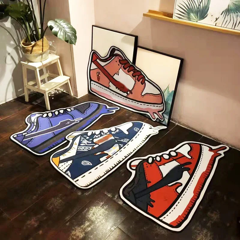 mat anti slip sneaker shaped doormat for welcome entrance door modern rugs living balcony bathroom printed carpet hallway bath free global shipping