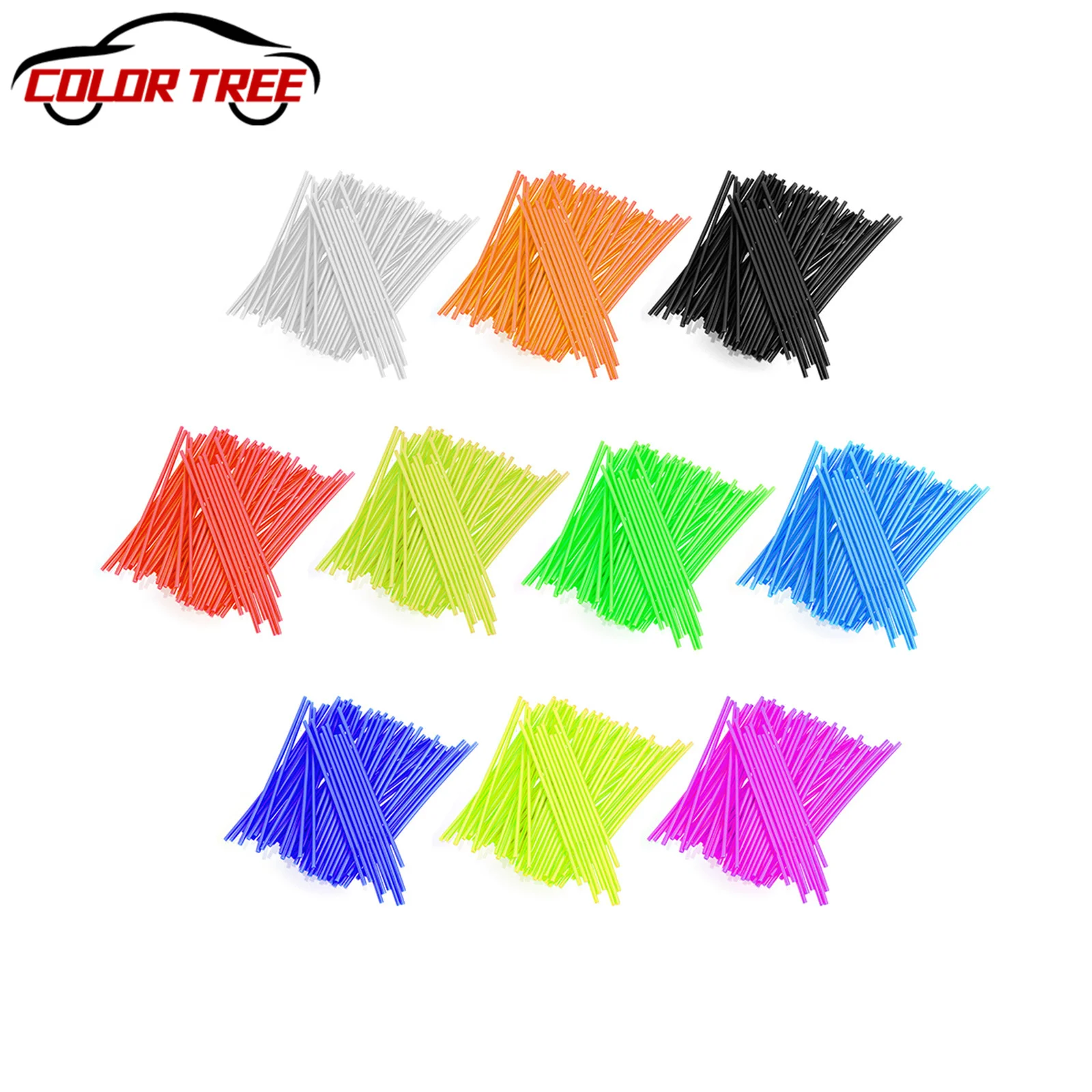 

72pcs Motorbike Decoration Motocross Wheel Spoke Wraps Rims Skins Protector Covers Decor Motorcycle Dirt Decoration