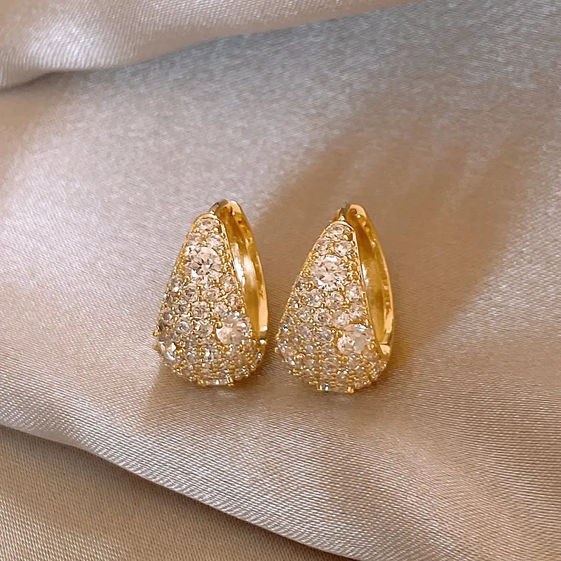 2024 Южная Корея новый дизайн модные украшения позолоченные 14 карат серьги с