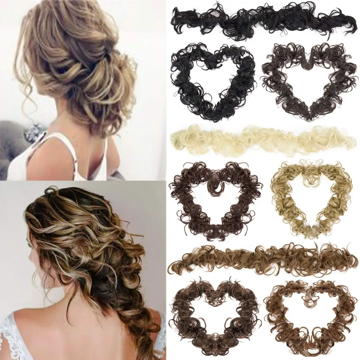 

Синтетический женский шиньон, пучок волос, резинка для волос, резинка для волос, обруч для волос, шиньон, Пончик, ролик