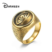 darhsen the eye of horus male men rings silver gold color stainless steel fashion anniversary jewelry gift size 8 9 10 11 12