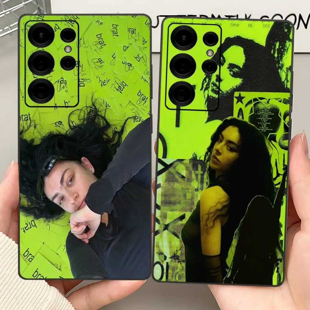 Фото Чехол для телефона C-Charli X-XCX BRAT Singer для Samsung S 24 fe 25 Ultra plus 20 lite 21 30 22 23 24 22 Ultra 5G Fundas №5