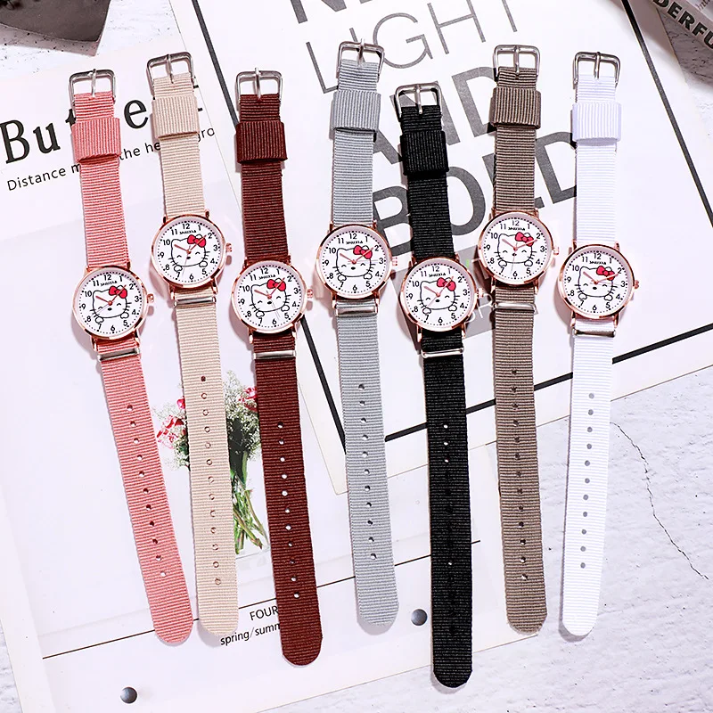 

Kawaii Sanrio Watches Hello Kittys Accessories Cute Beauty Cartoon Anime Students Fashion Fresh Retro Thin Strap Toys Girls Gift