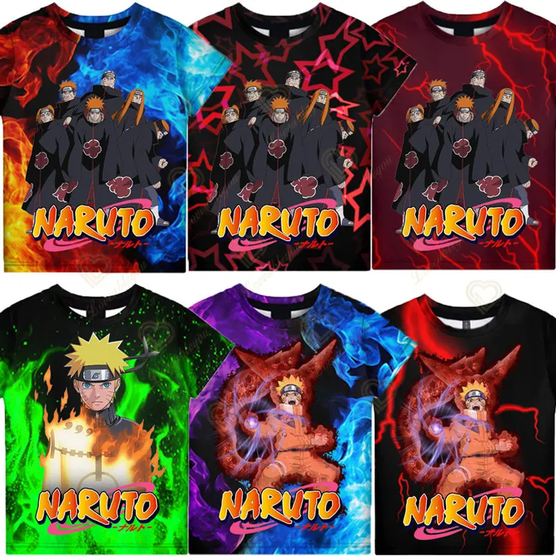 

2023 New Boys Naruto Breeze Shirt Sakura, Kakashi, Naruto and Sasuke - Boys Naruto Children's T-shirt 3D Printed Men's T-shirt