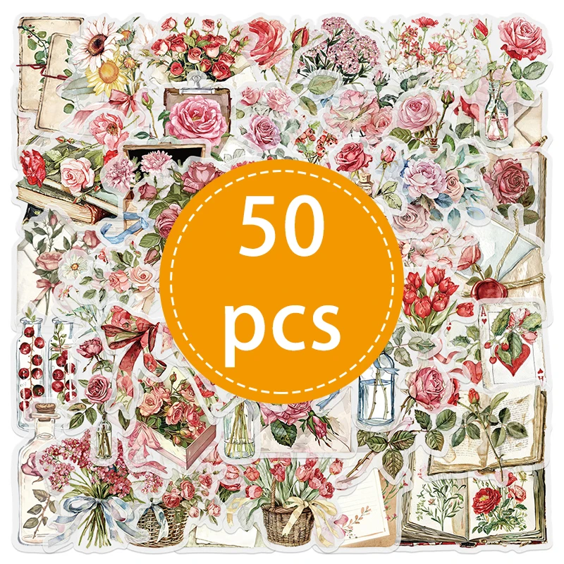 

50 шт. винтажные наклейки YANWEIBAN