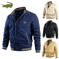 mens fashion cotton jacket stand collar print casual zipper jacket outdoor sports baseball jacket