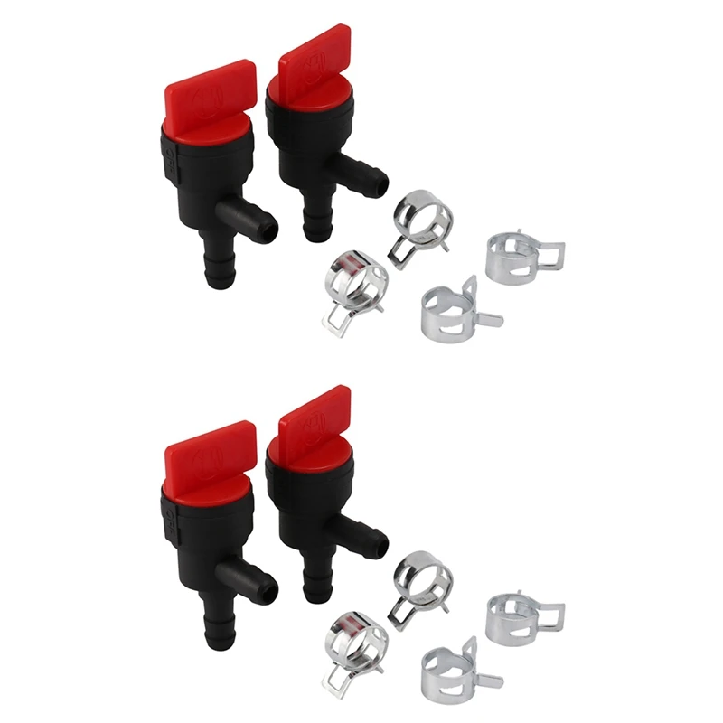 

(Pack Of 4) 1/4 Inch 90 Degree Fuel Shut Off Valve For Briggs & Stratton 698181 494539 697944 Tecumseh 35857