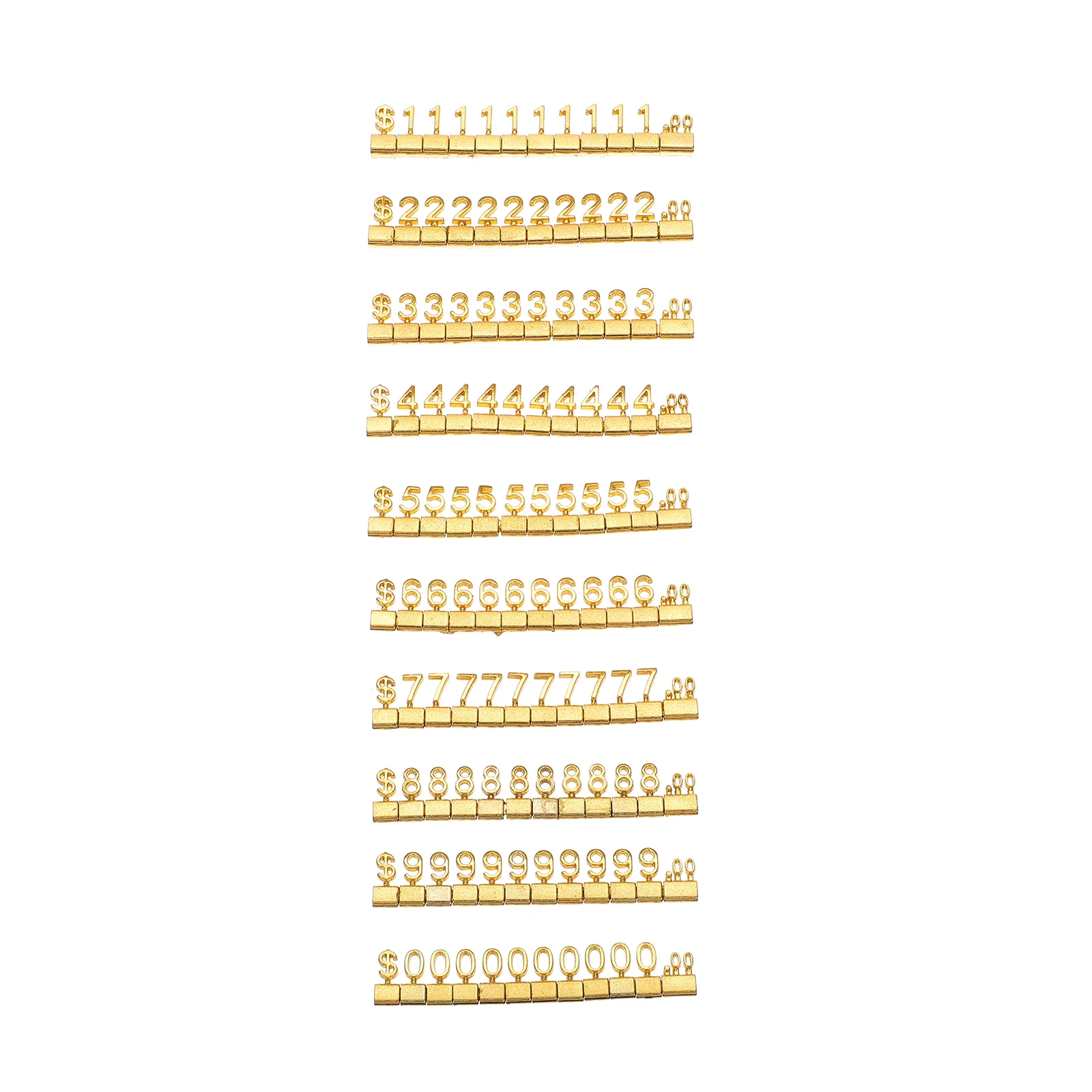 

10 Pcs Price Tag Label Assembly Mall Signs Jewelry Display Cubes Letter Zinc Alloy