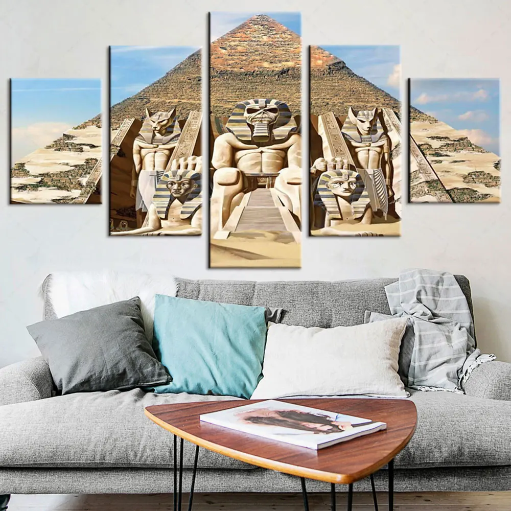 

Artsailing Art Club Mural Ancient Egypt Sphinx Culture Canvas Wall Hanging Decor Printed HD 5 Pieces Paintings Room Decoration