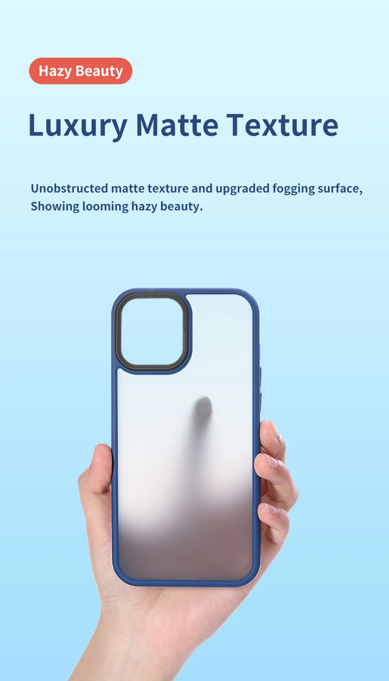 Rock Shockproof for iPhone 14 Pro Case,Translucent Matte Hard Back with Silicone Slim Protective Anti-Fingerprint Anti-Scratch