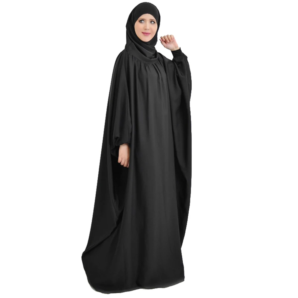 Muslim Women Hooded Abaya Prayer Garment Hijab Dress Arabic Robe Overhead Kaftan Khimar Jilbab Eid Ramadan Gown Islamic Clothes