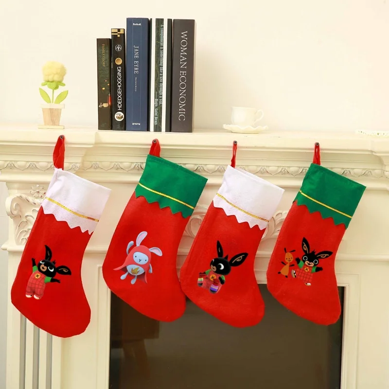 Рождественский чулок с кроликом Bing Санта-Клауса подарочная сумка мультяшным