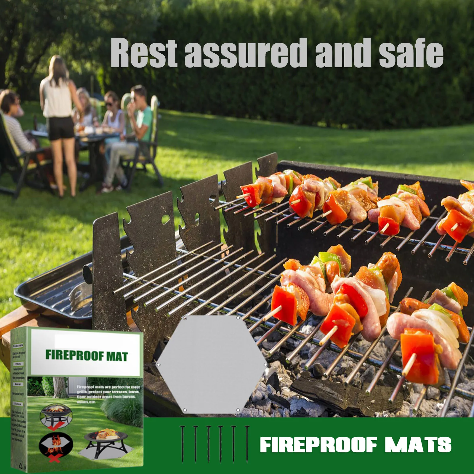 

Newest Portable Fireproof Mat High Temperature Resistance Fire Pit Pad Multipurpose Barbecue Mat for Outdoor Camping Picnic