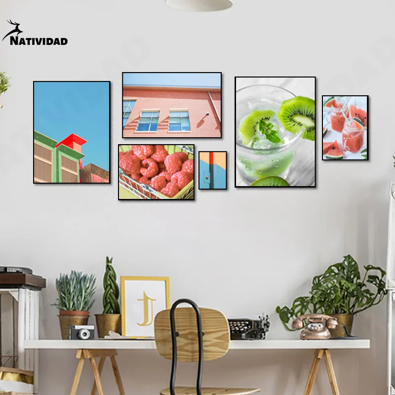 

Летний пейзаж, холст, живопись, постер, украшение для дома, искусство абстрактного строительства стен, печать, декор для спальни