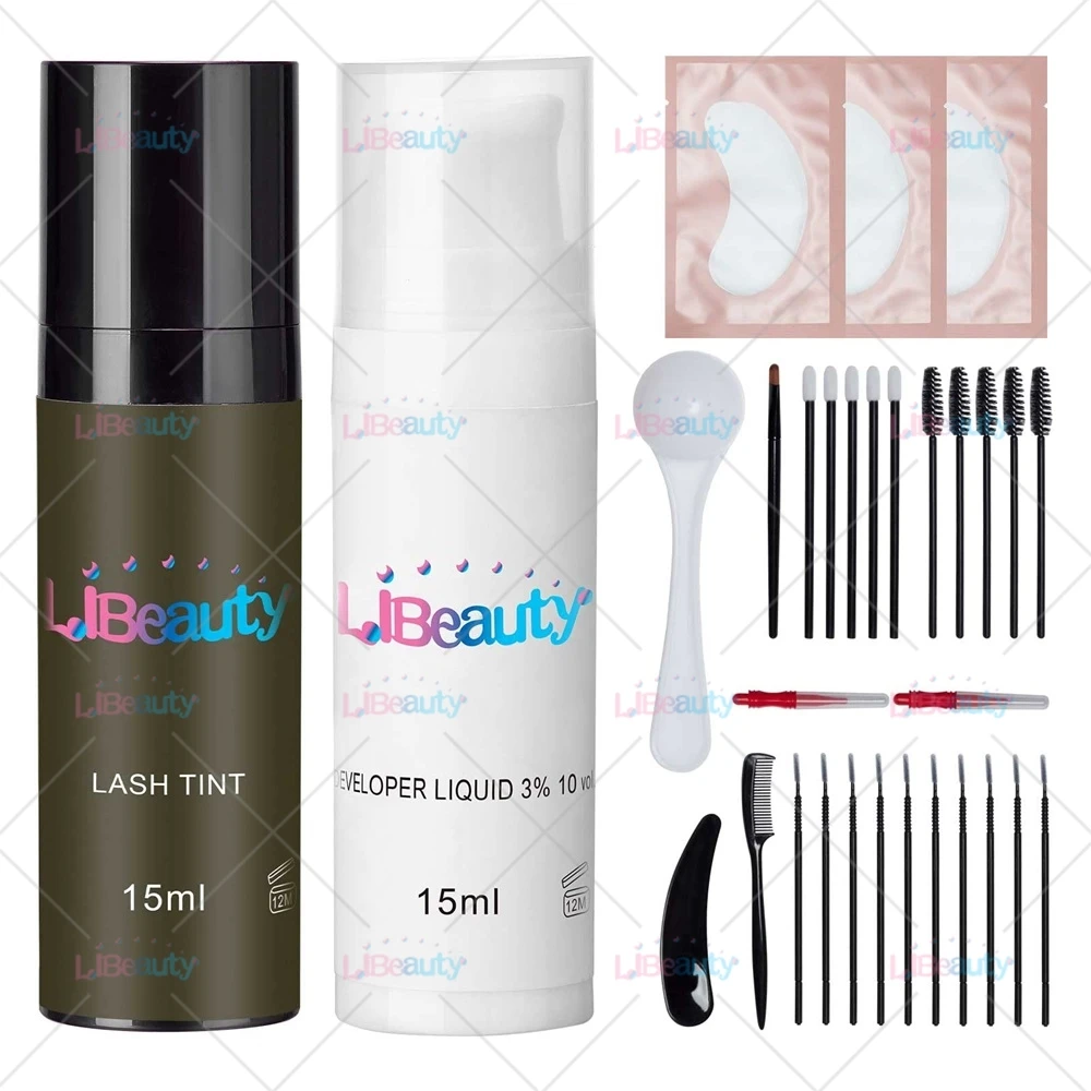 Libeauty 15 мл набор для окрашивания ресниц и бровей 2 в 1 мгновенный цвет волос