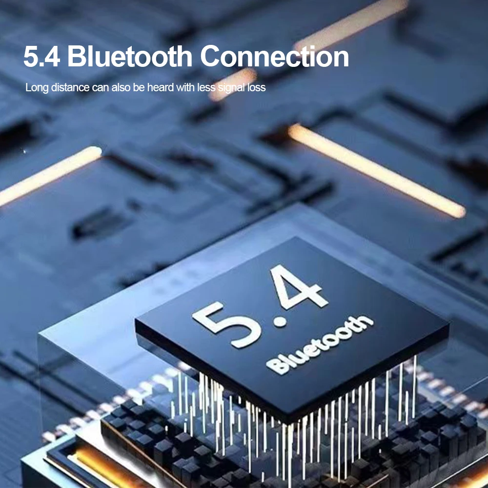 Фото Беспроводные наушники Bluetooth 5.4, громкая связь с шумоподавлением 180 °   Вращающиеся спортивные наушники с цифровым дисплеем, крючок для ушей с одним ухом №5