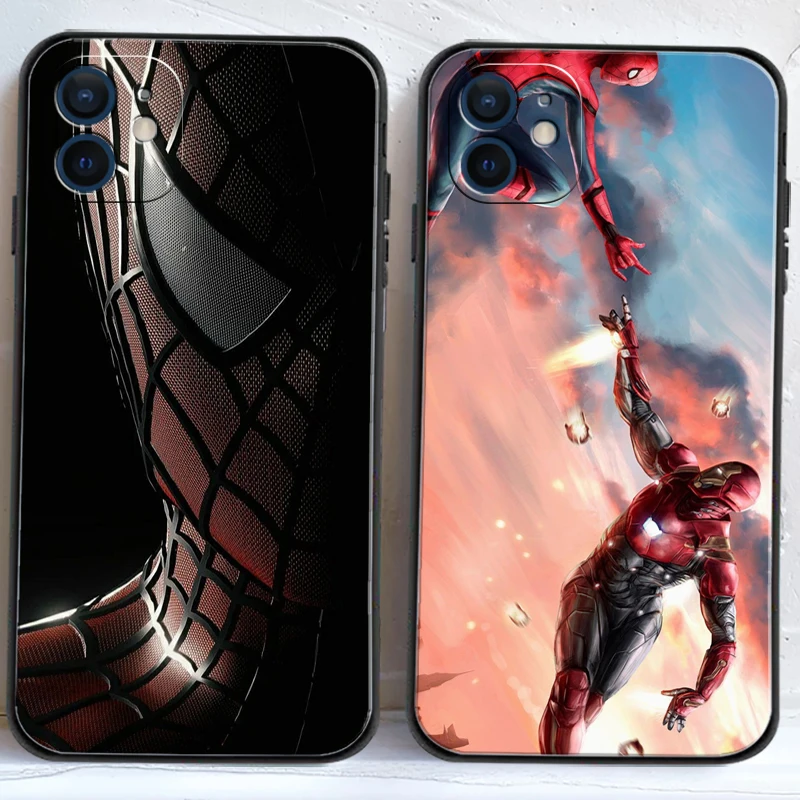 

Marvel Spiderman Phone Cases For iPhone 11 12 Pro MAX 6S 7 8 Plus XS MAX 12 13 Mini X XR SE 2020 Carcasa Funda Back Cover