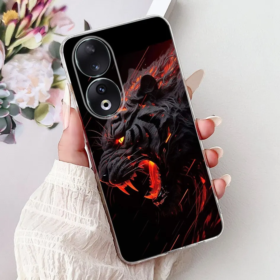 Case For Honor 90 / Pro Cover Popular Flower Soft Silicone Clear Back Honor90 90Pro 5G 2023 REA-NX9 Protector