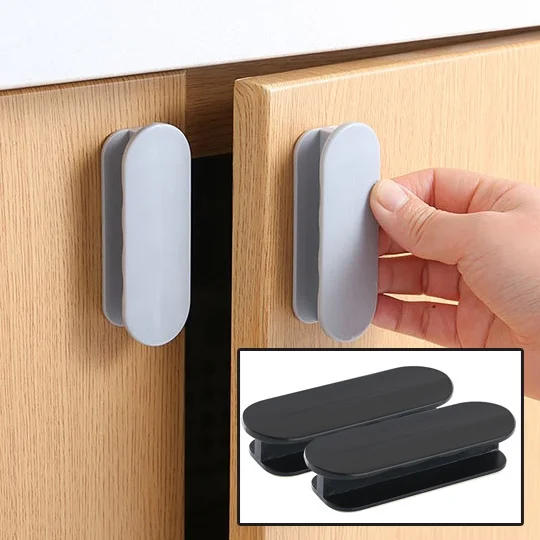 

2PCS Self Adhesive Cabinet Handle Wardrobe Drawer Pulls Punch-free Kitchen Door Knobs Open Sliding Door Handles Furniture