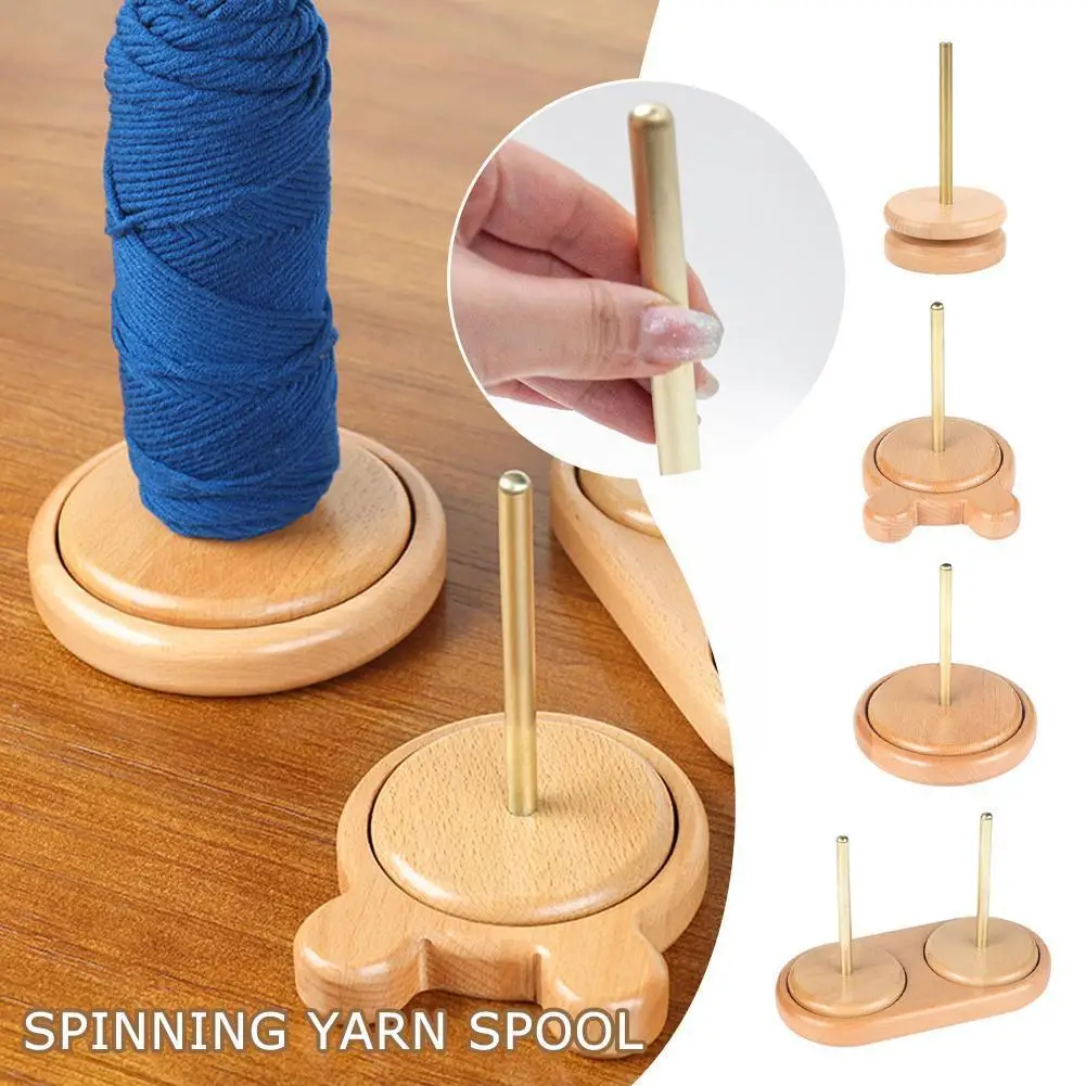 

1Pc Rotation Yarn Holder Wooden Spinning Knitting Tools for Crochet Knitting Sewing Thread Holder Stand Crochet Accessories J0E4