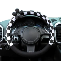 plaid steering wheel cover steering wheel covers black and white plaid pattern universal fit most cars automotive interior