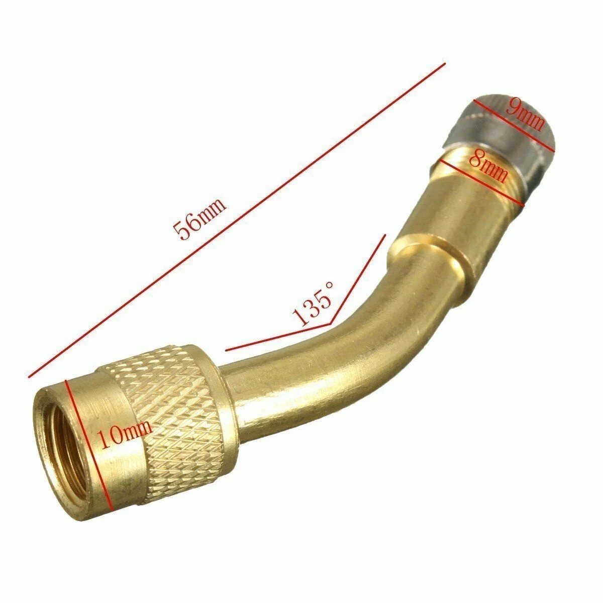 

VALVE EXTENSION TYRE STEM ADAPTER CORE CAP ANGLE CAR BIKE TRUCK BRASS NEW