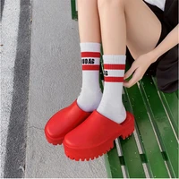 womens slippers 2022 new summer wear thick bottomed ins fashion net red sandals leisure baotou shoes large woman heels