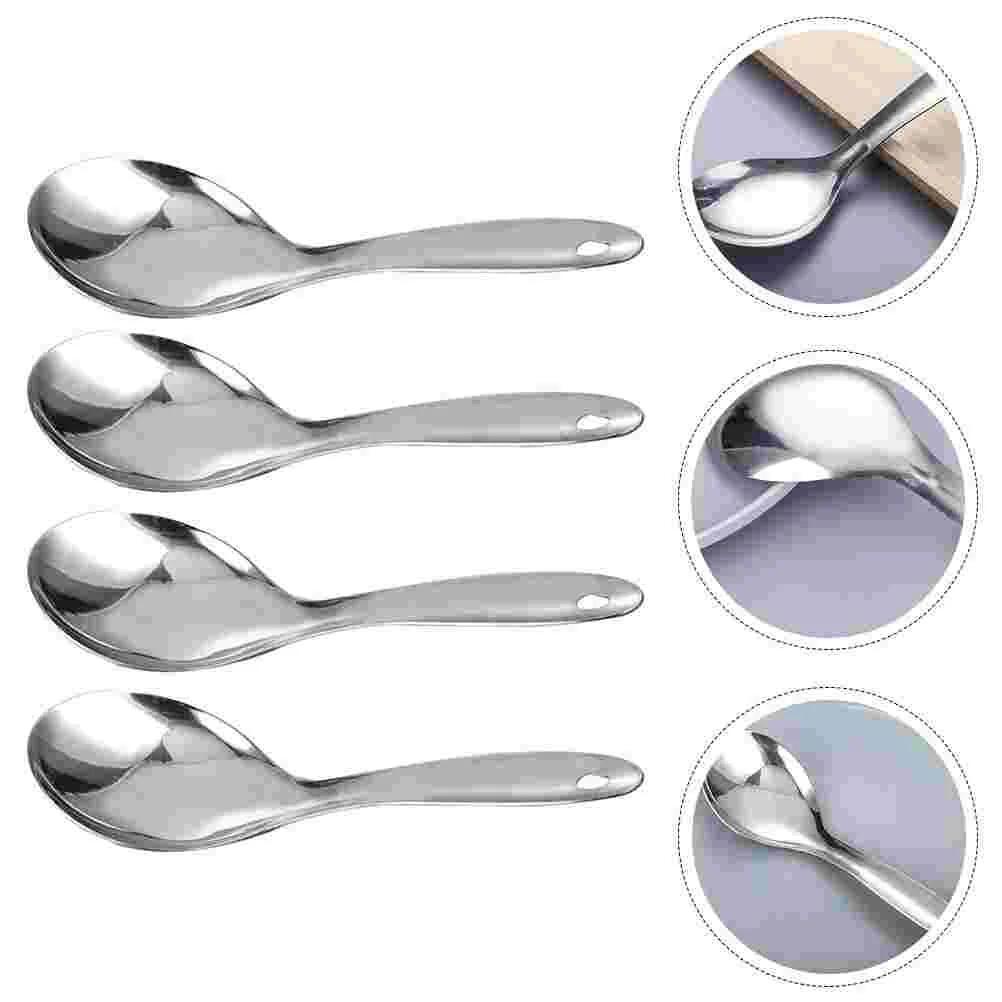 

Spoon Rice Spoons Soup Serving Paddle Steel Ladle Stainless Scoop Asianspatula Metal Utensil Scooper Korean Chinese Pot Hotpot